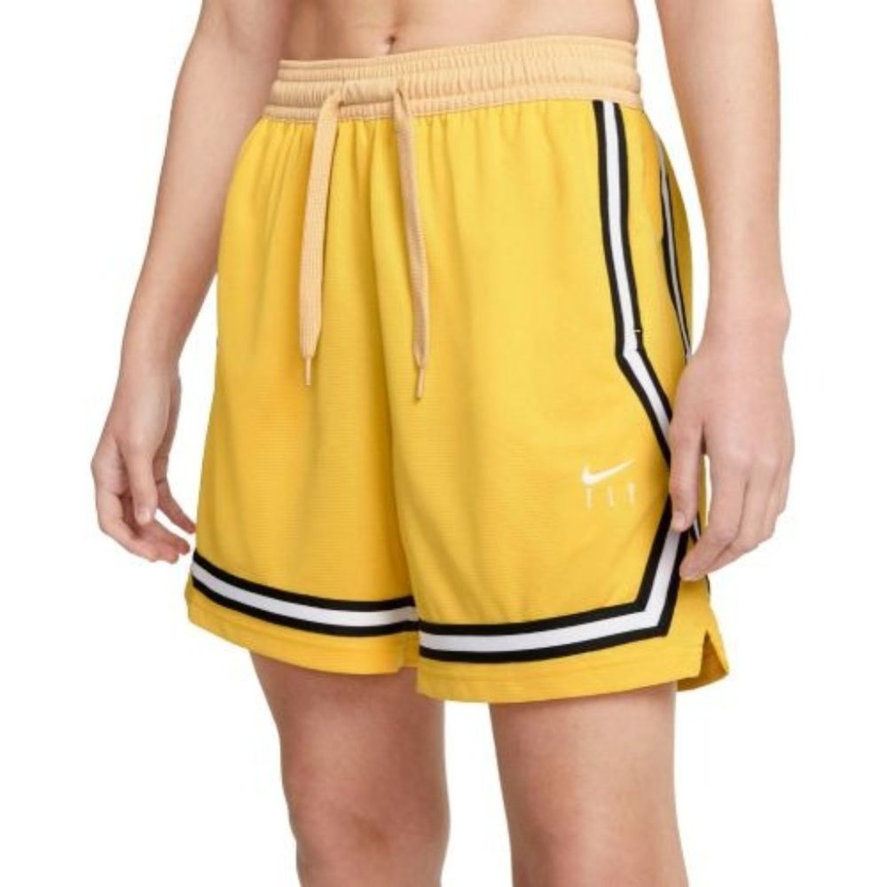 Nike Women's Fly Crossover Basketball Athletic Shorts Yellow Small NWT